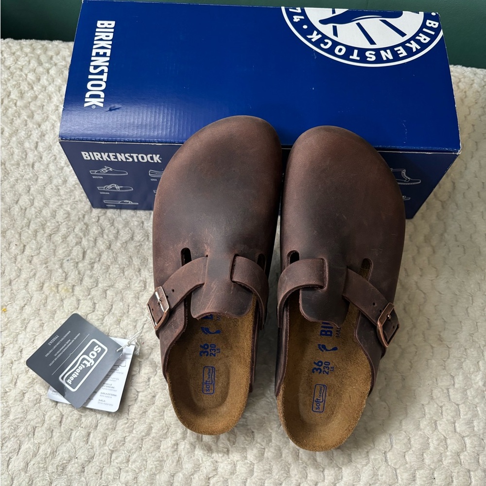 NWT Birkenstock Women’s Boston Soft Footbed Clog 5 Habana